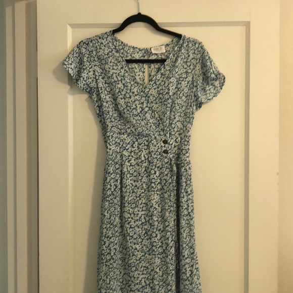 Blue floral midi dress - Picture 3 of 5